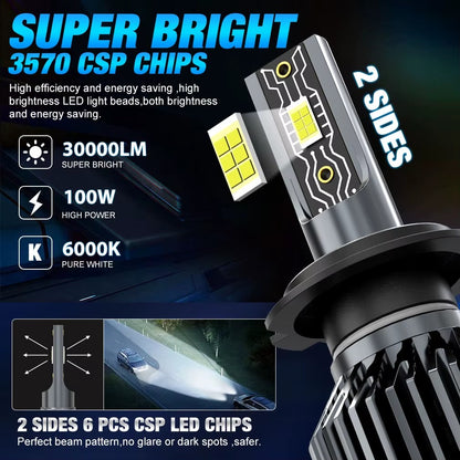 Ampolletas LED H11 XSTORM Turbo 6500K 30.000LM Canbus Alta Potencia