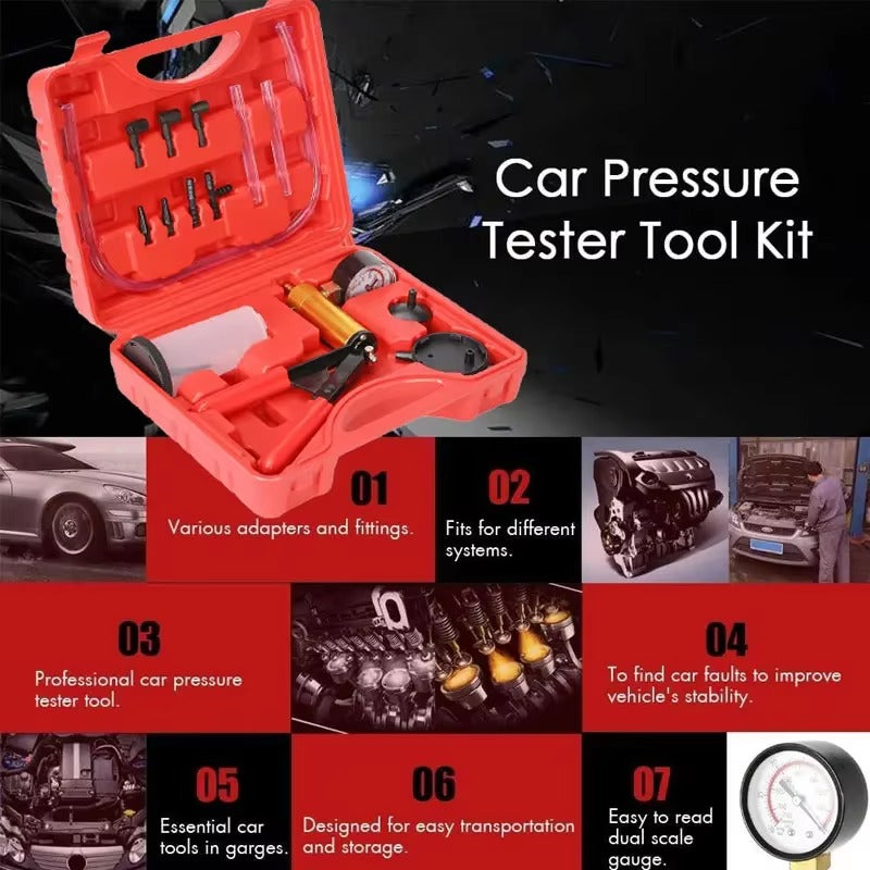 Kit Purgador de Frenos + Bomba de Vacío 2 en 1 Con Manómetro