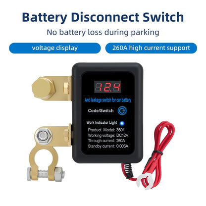 Interruptor Desconectador de Batería 12V 260A con Control Remoto + Protección Automática