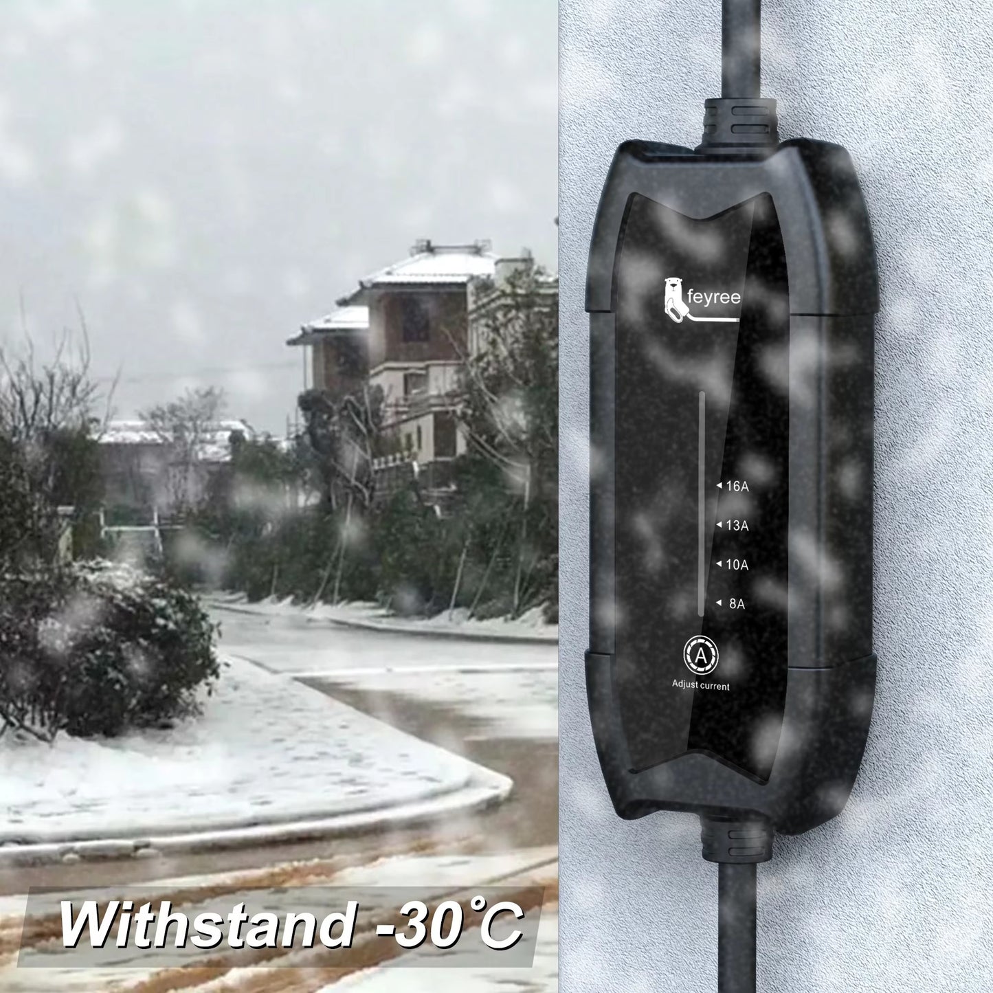 Cargador Portátil para Auto Eléctrico Feyree Tipo 2 16A 3.5 kW 220V Monofásico