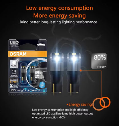Ampolletas LED T10 OSRAM 6000K W5W 194 LEDriving SL Advance | Par