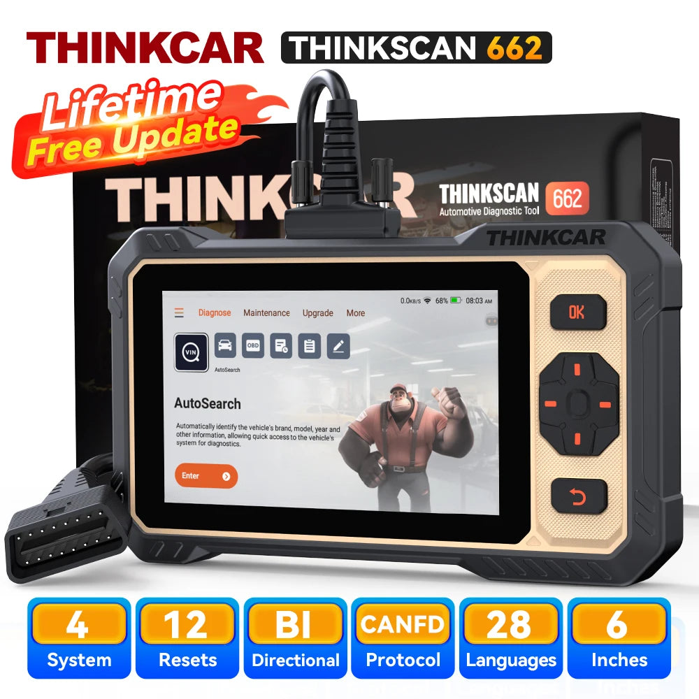 THINKCAR THINKSCAN 662 - 4 SISTEMAS + 12 FUNCIONES DE RESET + CAN FD