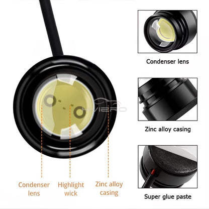 Luz LED 4 en 1 Eagle Eye Blanca  DRL + Estrobo | Control Remoto 12V