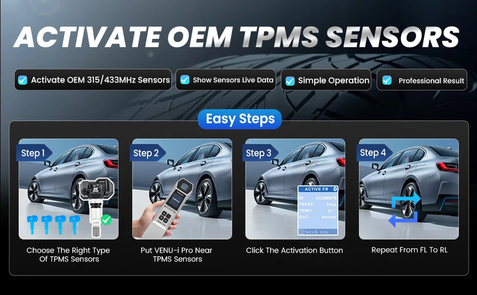 Thinkcar VENU iPRO – Escáner TPMS OBD2 Bluetooth