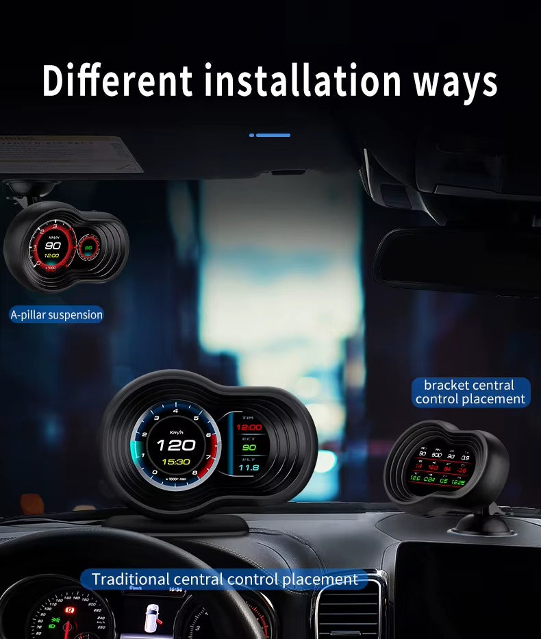 Medidor Digital Inteligente OBD2 HUD P12 – Velocidad, Diagnóstico y Computador de Viaje