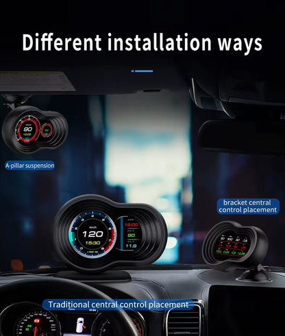 Medidor Digital Inteligente OBD2 HUD P12 – Velocidad, Diagnóstico y Computador de Viaje
