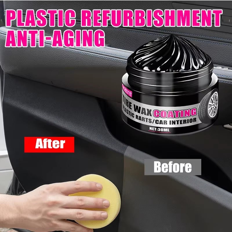Restaurador de Plástico y Caucho Negro 30 ml Uso Exterior e Interior Neumáticos y Molduras Pasta Protectora Restauradora de Alta Durabilidad