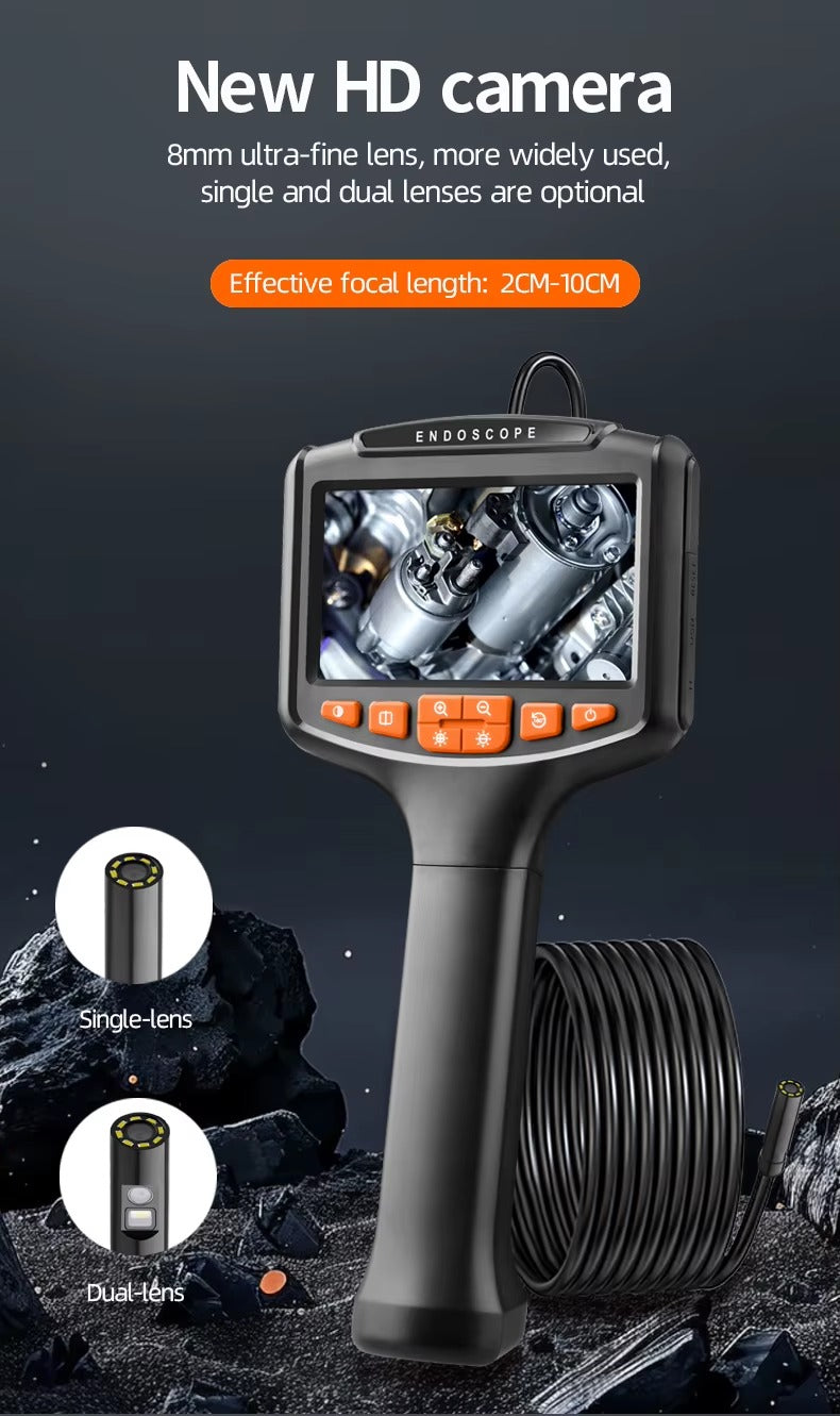 Endoscopio Automotriz con Pantalla LCD 4.3” – 1080P, IP67, Cable 10 Metros