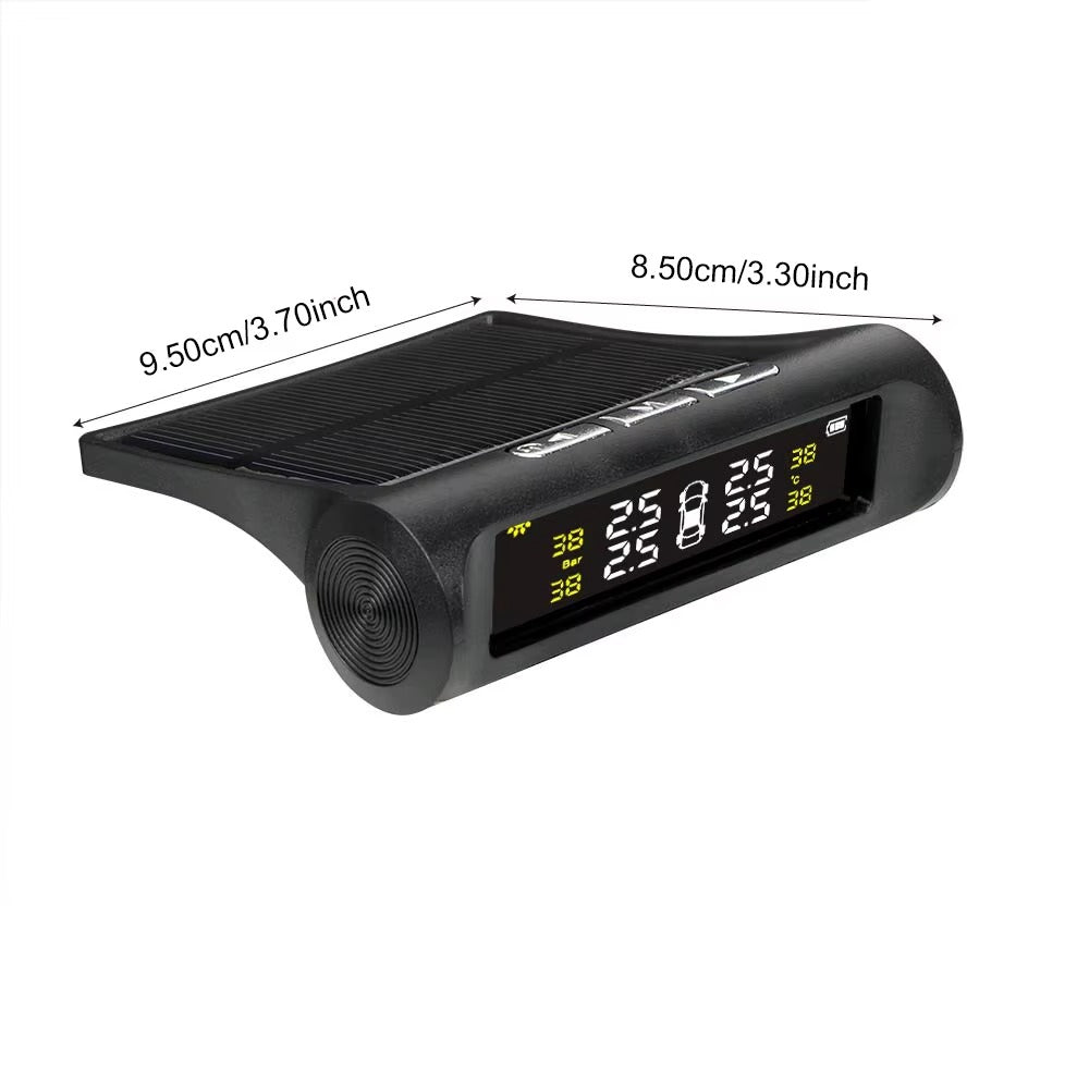 Sistema TPMS Solar 4 Sensores Externos – Monitor Presión Neumáticos