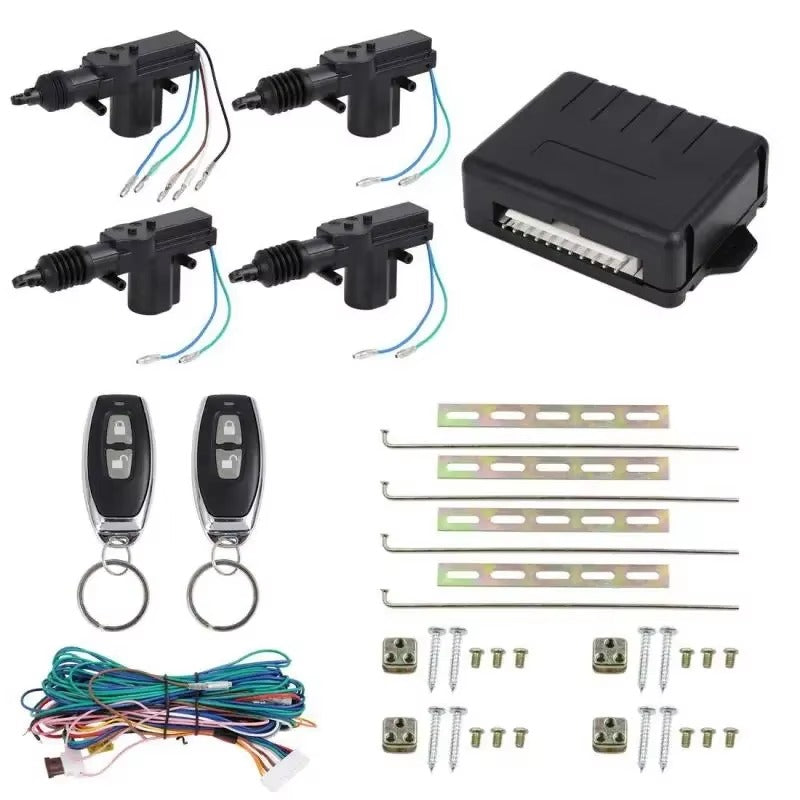 Kit Cierre Centralizado Universal 12V con Control Remoto – 4 Puertas + Apertura de Maletero