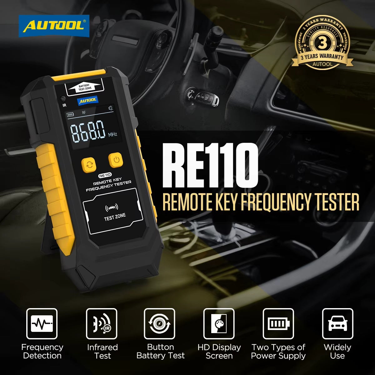 Probador de Frecuencia para Llaves de Auto AUTOOL RE110