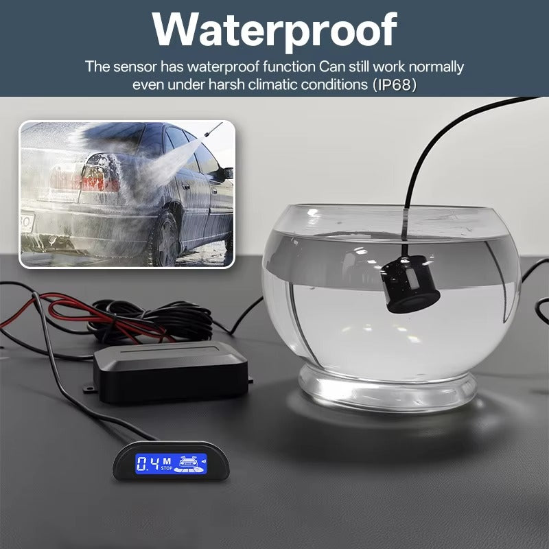 Kit Sensor de Estacionamiento Negro con Monitor LED 4 Sensores 22 mm 12V