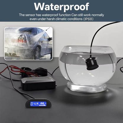 Kit Sensor de Estacionamiento Negro con Monitor LED 4 Sensores 22 mm 12V