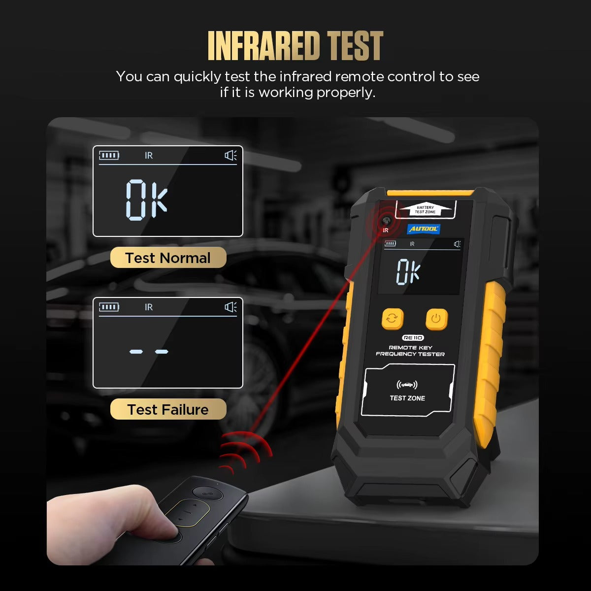 Probador de Frecuencia para Llaves de Auto AUTOOL RE110