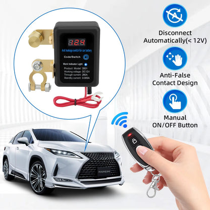 Interruptor Desconectador de Batería 12V 260A con Control Remoto + Protección Automática