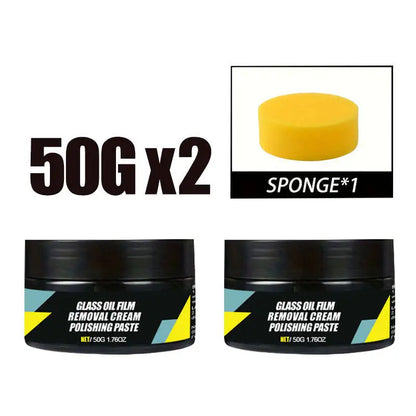 Pasta removedora película de aceite parabrisas 2 x 50 g con esponja