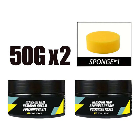 Pasta removedora película de aceite parabrisas 2 x 50 g con esponja