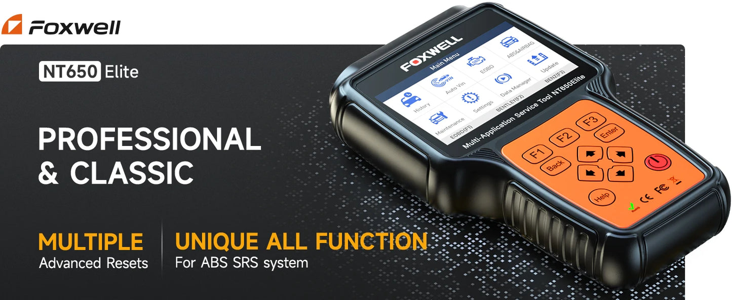 Escáner Automotriz Profesional con 26 Servicios de Mantenimiento-Foxwell NT650 Elite OBD2