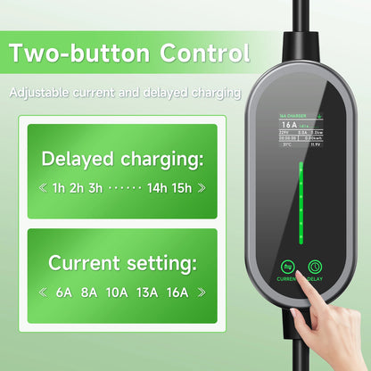 Cargador AFYEEV Tipo 2 - control de dos botones, corriente ajustable