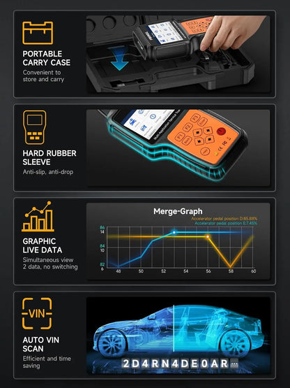 Escáner Automotriz Profesional con 26 Servicios de Mantenimiento-Foxwell NT650 Elite OBD2