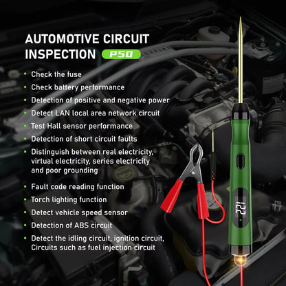Probador de Circuito Automotriz JDiag P50 – 5V a 30V con Pantalla Digital