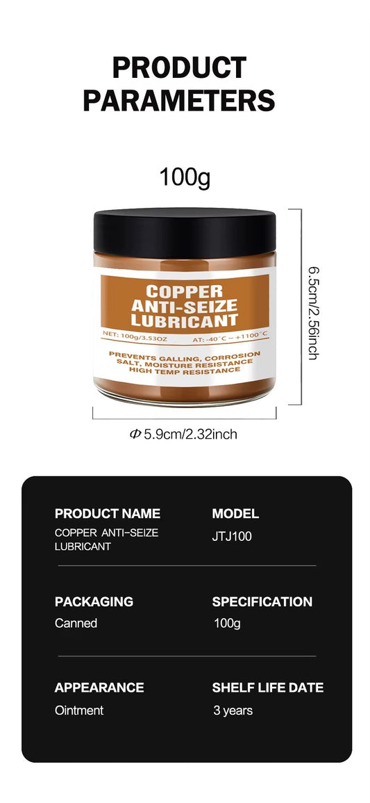 Grasa de Cobre 100g Alta Temperatura Antigripante Automotriz