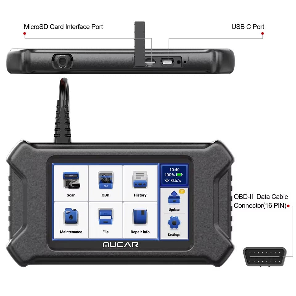 Scanner Automotriz MUCAR CS90 – 28 Funciones Reset + Diagnóstico Completo