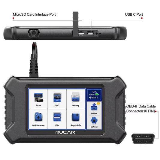 Scanner Automotriz MUCAR CS90 – 28 Funciones Reset + Diagnóstico Completo