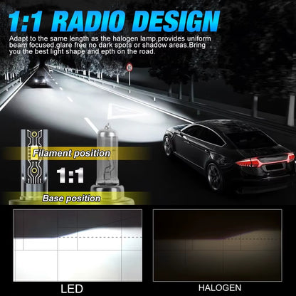 Ampolletas LED H11 XSTORM Turbo 6500K 30.000LM Canbus Alta Potencia