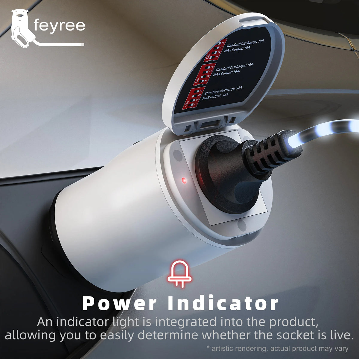 Adaptador V2L Feyree Tipo 2 a Schuko