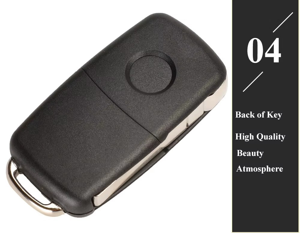 Llave Plegable Remota JINGYUQIN 3 Botones para VW – 434 MHz, Chip ID48