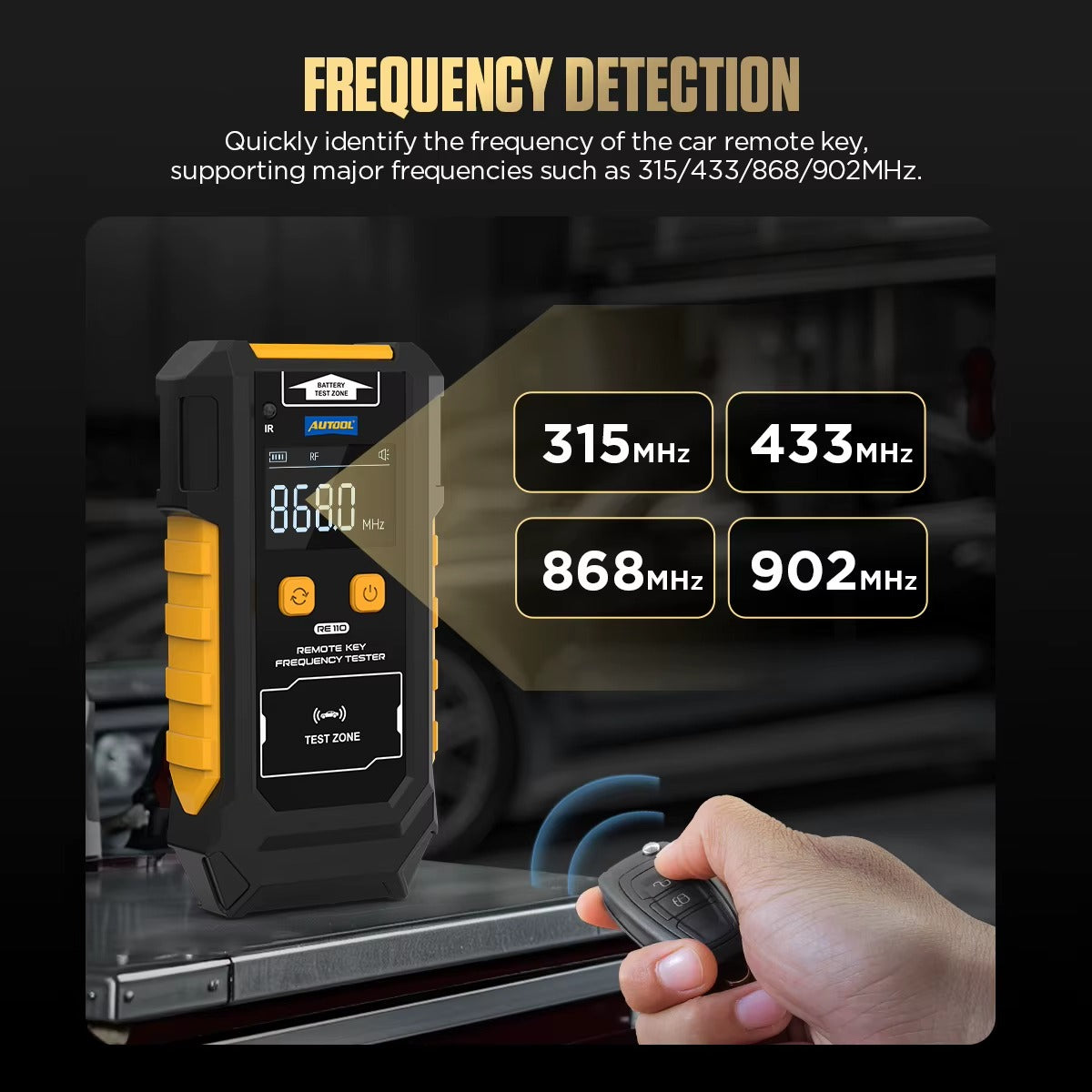Probador de Frecuencia para Llaves de Auto AUTOOL RE110