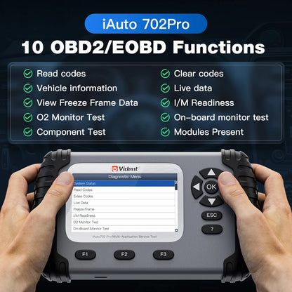 Escáner Automotriz OBD2 ABS/SRS con 39 Funciones Especiales – Vident  iAuto702 Pro