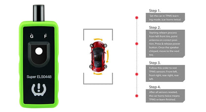 Herramienta Reaprendizaje TPMS 2 en 1 – Super EL50448 Ford / GM / Opel / Chevy / Buick / GMC