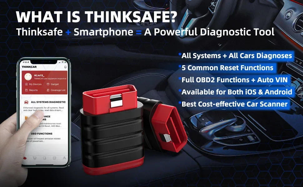 Scanner Automotriz OBD2 Thinkcar Thinksafe Multimarca