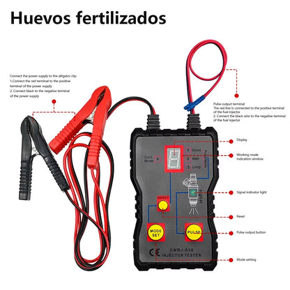 Probador de Inyectores CNBJ-620 Tester Automotriz 4 Modos Pulso 12V