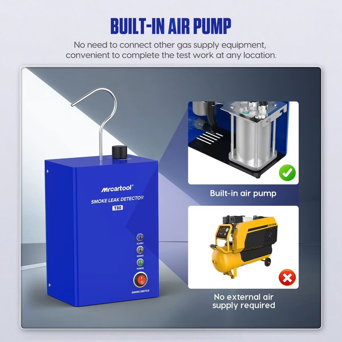 MR CARTOOL T80 – Detector de Fugas por Humo con Bomba Integrada