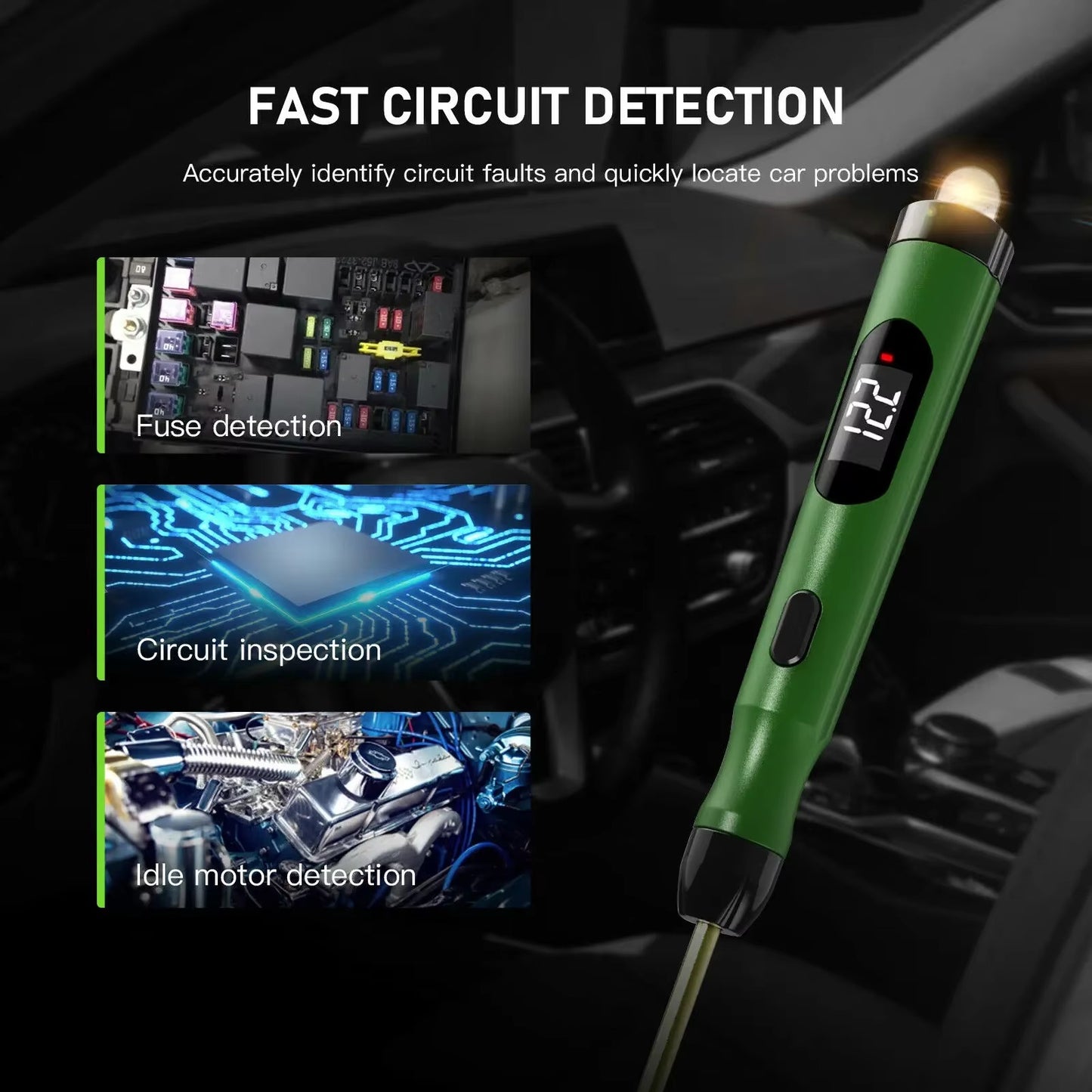 Probador de Circuito Automotriz JDiag P50 – 5V a 30V con Pantalla Digital