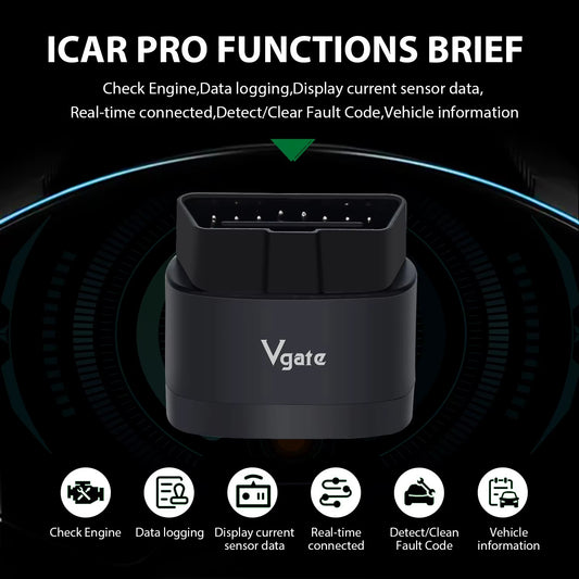 Escáner Vgate iCar Pro 2S Bluetooth 5.2 OBD2 para iOS, Android y PC