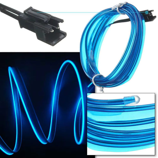 Tira de Luces de Neón Azul 5 Metros USB – Iluminación Ambiental Interior de Auto