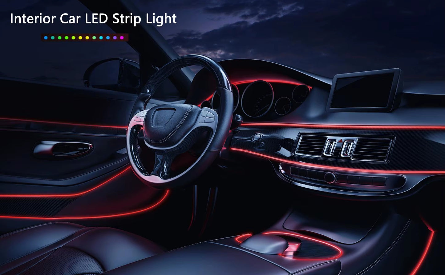 Tira de Luces de Neón Azul 5 Metros USB – Iluminación Ambiental Interior de Auto