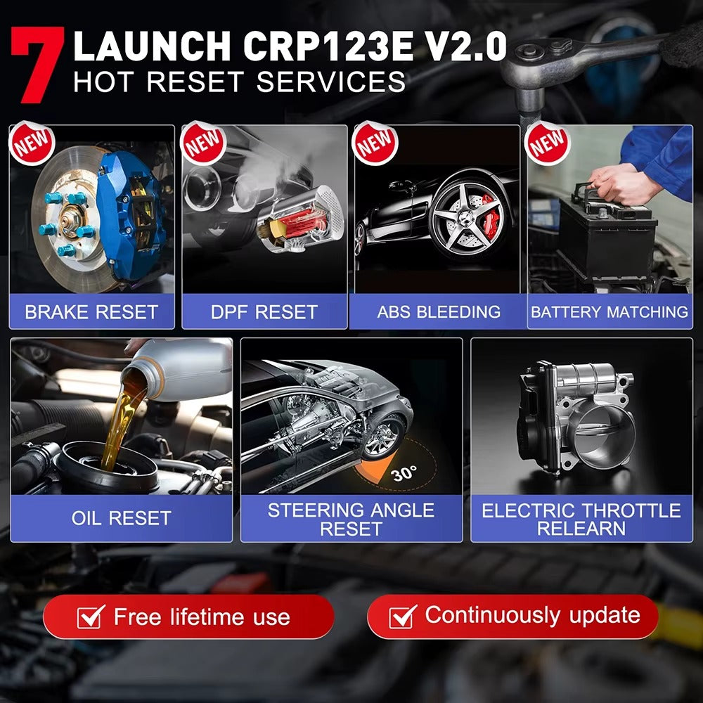 LAUNCH X431 CRP123E V3.0 (2025) Escáner OBD2 Profesional Multisistemas + 7 Reseteos de Servicio