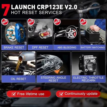 LAUNCH X431 CRP123E V3.0 (2025) Escáner OBD2 Profesional Multisistemas + 7 Reseteos de Servicio