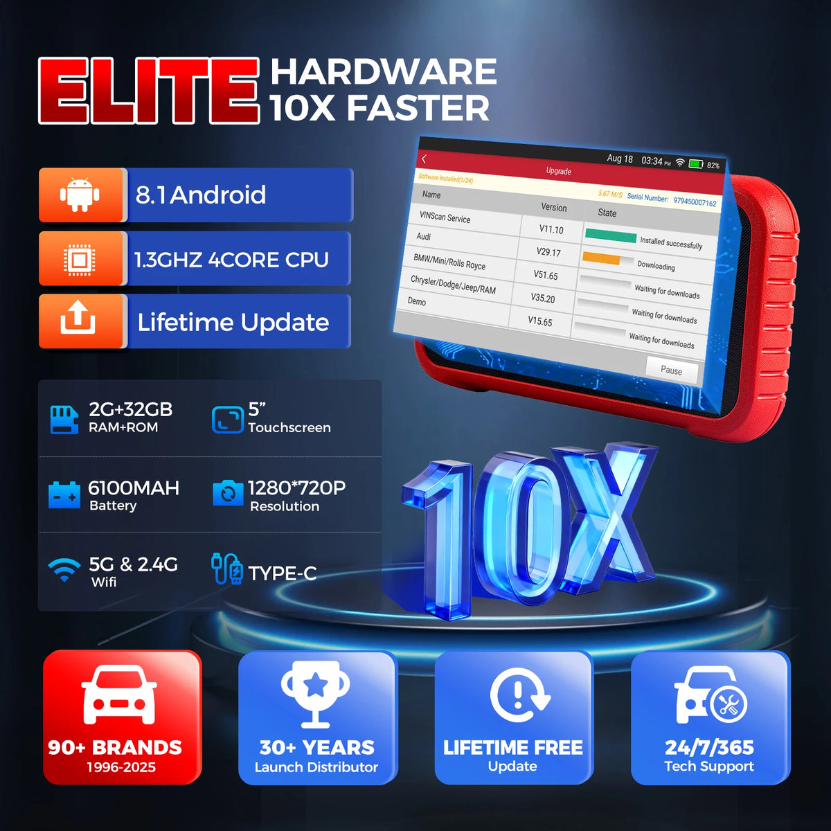 LAUNCH CRP123E V3.0 especificaciones