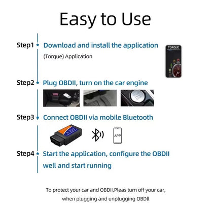 Escáner OBD2 ELM327 V2.1 Bluetooth Diagnóstico Automotriz Android iOS Windows