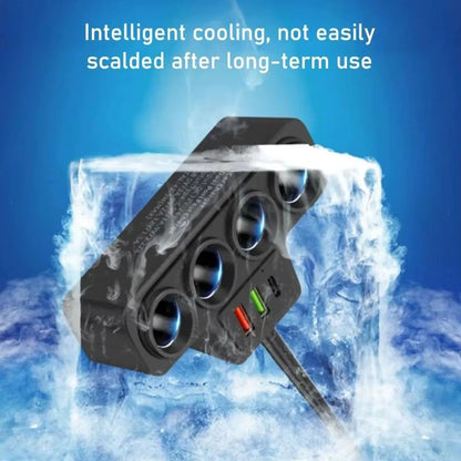 Encendedor de Cigarrillos para Coche + 3 Puertos USB – 120W (4 Tomas)