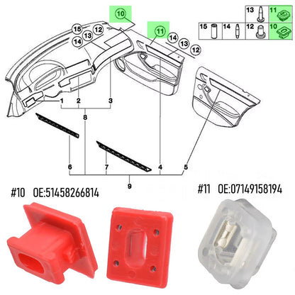 Clips Moldura Interior BMW Serie 3 E46 E90 X5 40 Piezas