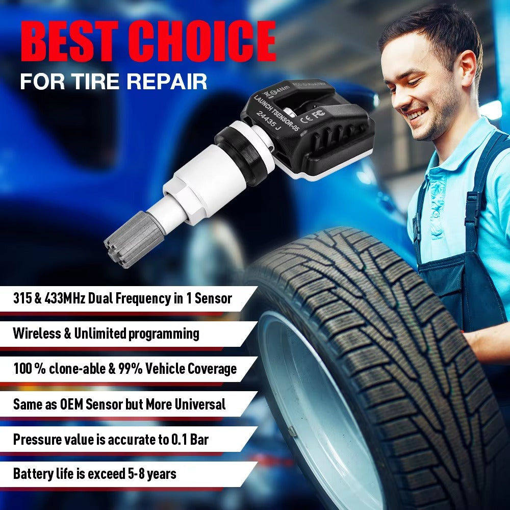SENSOR TPMS LAUNCH LTR-05 RF 2 en 1 | Válvula de ALUMINIO (Metal) Profesional