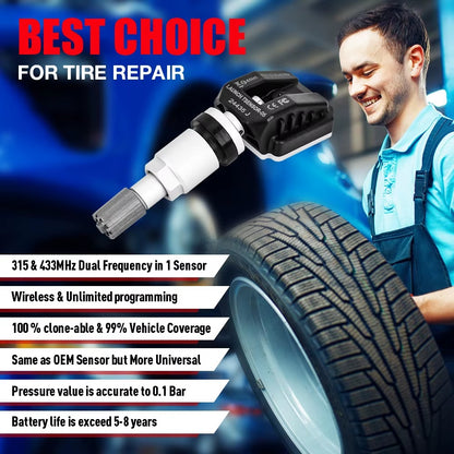 SENSOR TPMS LAUNCH LTR-05 RF 2 en 1 | Válvula de ALUMINIO (Metal) Profesional