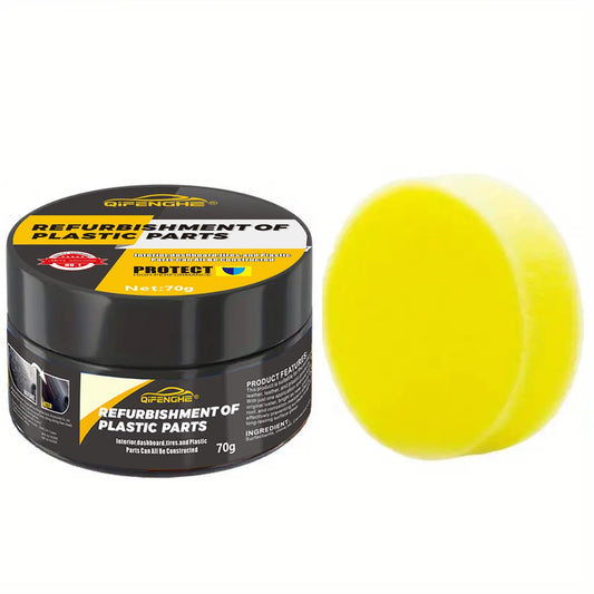 Crema Restauradora de Plásticos Automotriz 70 g  Interior y Exterior Antienvejecimiento Pulido Antidesgaste